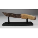 Viking Battle Knife with Bone Handle, C. 900 - 1100 A.D. Forged Iron blade with animal bone handle