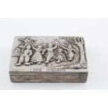 Dutch silver (.833 grade) snuff box bears hallmarks for Holland, 1907. Weighs 3 ¼ oz approx.