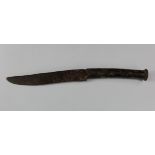 Ancient Roman Knife with Bone Handle , ca. 200 AD. Complete with ancient brown patina to bronze. 180