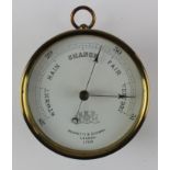 Negretti & Zambra brass cased barometer (no. 17123), diameter 125mm approx. (bag tested, working