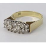 18ct Gold Diamond cluster Ring size N weight 5.4g