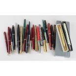 Pens. A collection of approximately twenty-five fountain pens, ballpoint pens etc., makers include