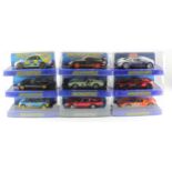 Scalextric. Nine boxed Scalextric models, comprising Porsche 997 (C2872); Subaru Impreza Police (