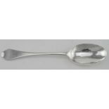 French (possibly) silver Dognose rattail pattern Tablespoon c. 1720. Has a mark which looks like a