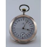 Omega Silver (.800) & Gilt Pocket Watch With 24 Hour Day/Night Dial, circa 1927, the signed white