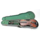 German violin, makers label inside 'Antonius Stradivarius Facibat Anno 1716', length 37cm approx. (