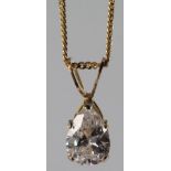 9ct cz pendant and chain, three 9ct white gold chains, total weight 4.1g.