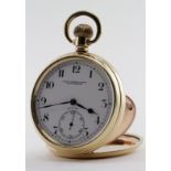 Gents gold plated open face pocket watch by Lloyd Payne & Amiel Manchester, in the Dennison "star"