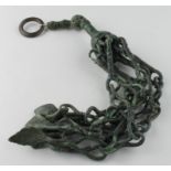 Large Viking Amulet With Chains, ca. 900 AD, Large amulet composed of cast bell-shaped body with