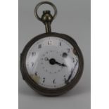 Early 19th Century open face pocket watch, the white dial with arabic numerals surrounded by a