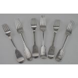 Six Silver forks, hallmarked London late 1860s by Chawner & Co (George William Adams). approx 8.9oz