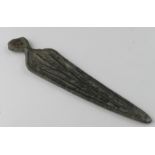 Large Viking Sword Shaped Amulet, ca. 700 AD, Scandinavian, flat section amulet, shaped as sword