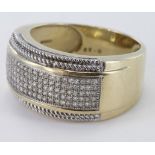 9ct Gold Pave set Diamond Ring 0.33ct total weight size V weight 7.6g