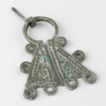 Viking Penannular Brooch, ca.1000 - 1300 AD, omega brooch with attached two triangular, decorated
