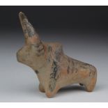 Indus Valley Pottery Bull Figurine, C. 3300 - 2000 B.C. Harappan culture terracotta bull figurine