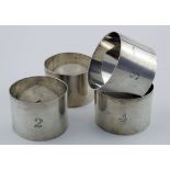 four silver napkin rings- No’s 1-4 all hallmarked MH &Co. Ltd., Birmingham, 1915. Weight 4 oz