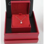 18ct white gold "Canadian Ice" diamond solitaire pendant complete with box and certificate, 0.