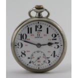 Gents open face pocket watch by Omega circa 1920s (serial number 6009399. The signed white dial with