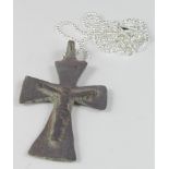 Crusaders Cross with Jesus Chirst, ca. 1300 AD, cast cruciform pendant depicting crucified Jesus