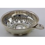 Silver wine taster; bears hallmarks which are probably Egyptian. Weight, 2 ½ oz approx.