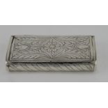 Engraved Continental snuff box. Has three foreign hallmarks on the lid which are difficult to