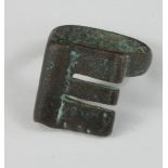 Roman Bronze Key Ring, C. 200 A.D. Complete original condition with nice green patina. Wearable.