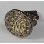 Bristish Post Medieval Gold Gilded Silver Seal , ca. 1700 AD, cast seal stamp with depiction of