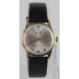 Gents Tudor (Rolex) 9ct cased wristwatch, the cream dial with arabic numerals, watch working when