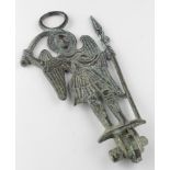 Post Medieval Altar Fitting of Saint George, ca. 1600 AD solid cast bronze figural mount;