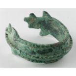 Viking Dragon Bracelet, ca. 900 AD, cast solid body with decoration and terminals shaped as stylized