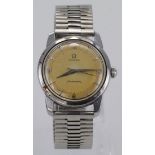In its original box, gents stainless steel Omega seamaster wristwatch, circa 1956 (serial number