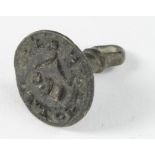 Bristish Medieval Seal Matrix, ca. 1300 AD. Cast stamp seal with depiction of crest surrounded by