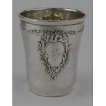 French silver Beaker (1st. Standard .950) probably late Victorian. Height 9cm. approx. Weight 3 ¼