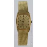 Mid-size 18ct cased Omega Constellation, circa 1968. the gilt dial with gilt baton markers on an