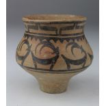 Indus Valley Small Pottery Bulbous Jar, C. 3300 - 2000 B.C. Harappan Culture terracotta bulbous