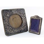 Two silver mounted photograph frames, One Art Nouveau, Chester, 1906 and one modern hallmarked