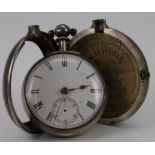 Victorian pair cased pocket watch, both pieces hallmarked London 1876, not working and missing