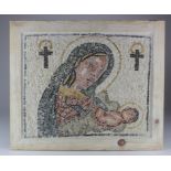 Byzantine Reconstructed Floor Mosaic withMary and Baby Jesus, C. 400 - 600 AD. Stone tesserae