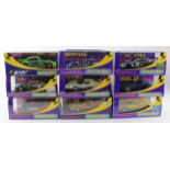 Scalextric. Nine boxed Scalextric models, comprising Aston Martin DBR9 (C2644); Esso Ultraflow Supra