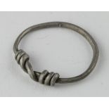 Viking Silver Knot Ring , ca. 900 AD, round shaped band with twisted bezel representing a knot. Very