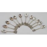 Twelve Malaysian made (probably) silver souvenir spoons (mostly Malaysian States but includes