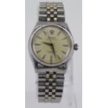 Gents Rolex Oyster Perpetual Wristwatch, ref 6565, circa 1950s, the cream dial with baton markers in