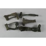 Lot of 5 Celtic and Roman Bronze Brooches, C. 200 - 400 A.D. Knee, Trumpet and other brooches.