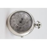 Silver Pair cased pocket watch by Thosmas Cranbrook. The signed silver champleve dial with Roman