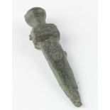 Viking Votive Sword Amulet, ca. 700 AD, Scandinavian, flat section amulet, shaped as sword or