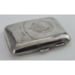 Silver Masonic cigarette case, engraved to lid 'Shepherds Bush Lodge, no. 1828, Jubilee