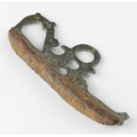 Viking Dragon Firestarter , ca. 900 - 1100 AD, open-work design; bimetal - iron strike part and