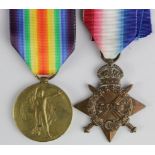 1915 Star named 729 L.Cpl D E Marlborough Essex Yeo (later Herts Yeo), with Victory Medal named