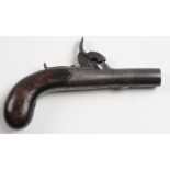 19th century percussion round barrel box lock pistol by Hugh & Granger of Preston.