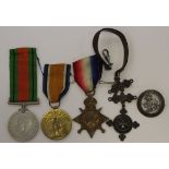 1915 Star and Victory Medal to DA.6700 S D Stannard DH RNR. Defence Medal. Silver War Badge RN12079.